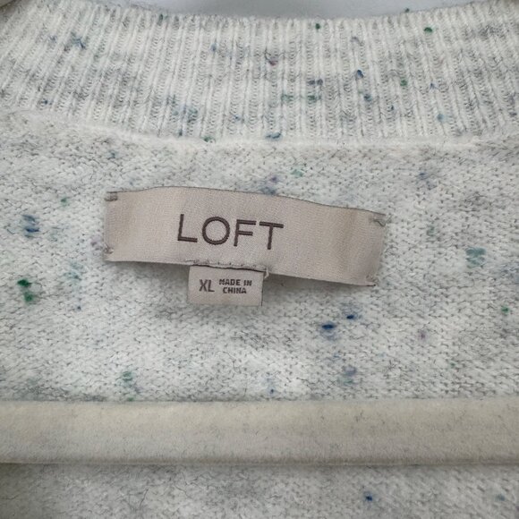 Loft Flecked Relaxed V-neck Sweater Size XL - Picture 3 of 11